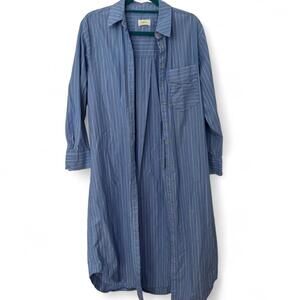 Blue and white striped Maeve shirt dress Anthropologie
